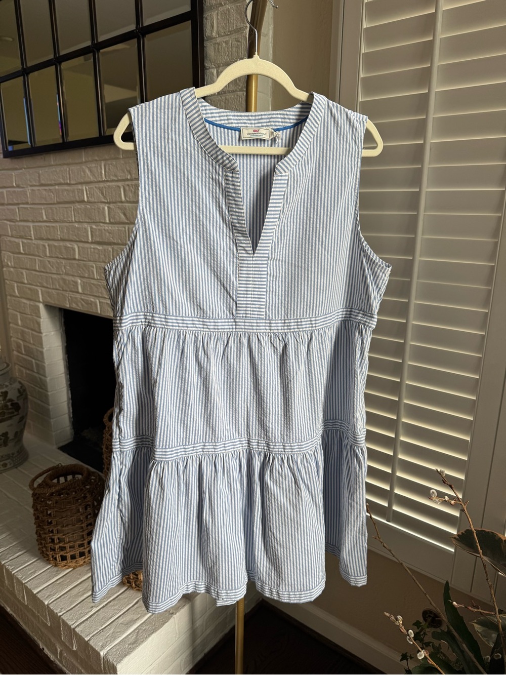Vineyard Vines Harbor Tiered Performance Fabric Dress